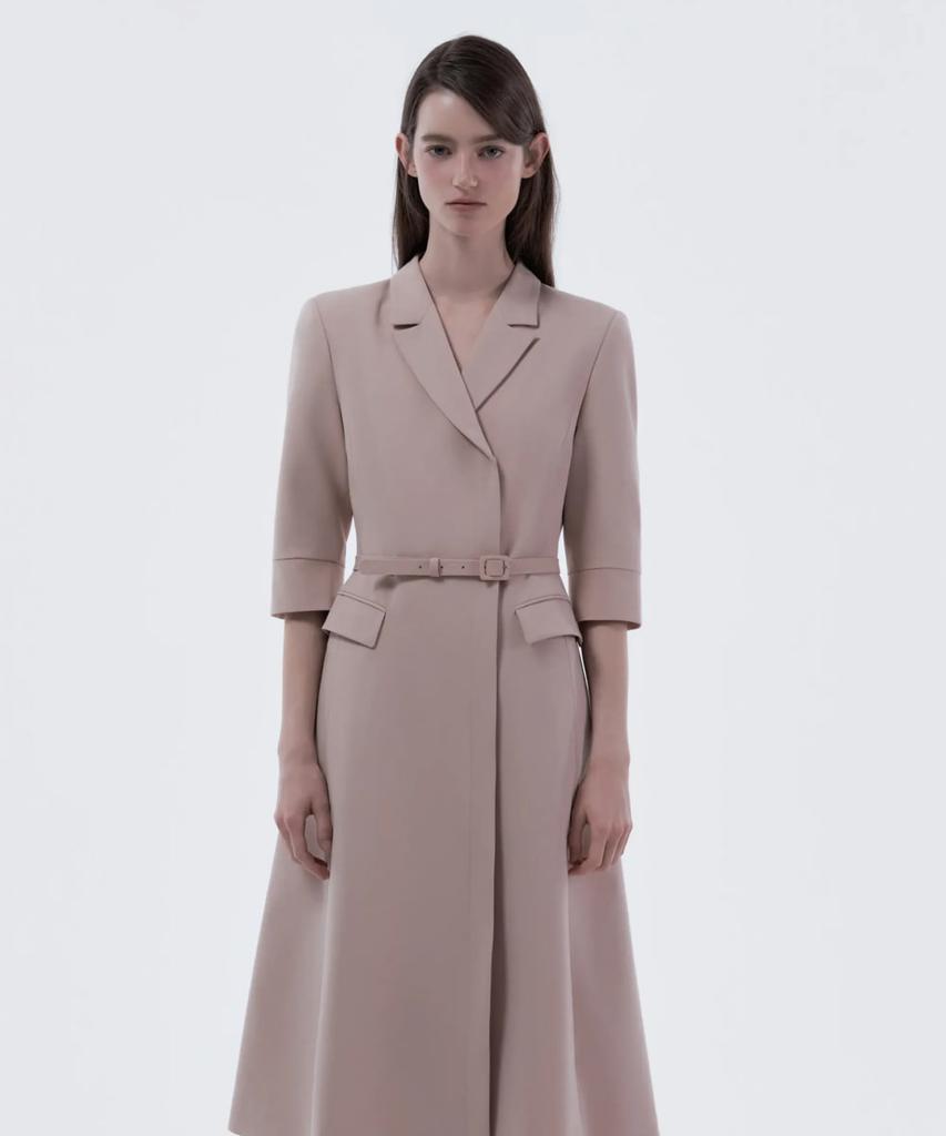 Mausolleum Jenn Long Belted Dress - Pink