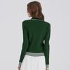 GOXO Knit Cardigan Classic Logo Green