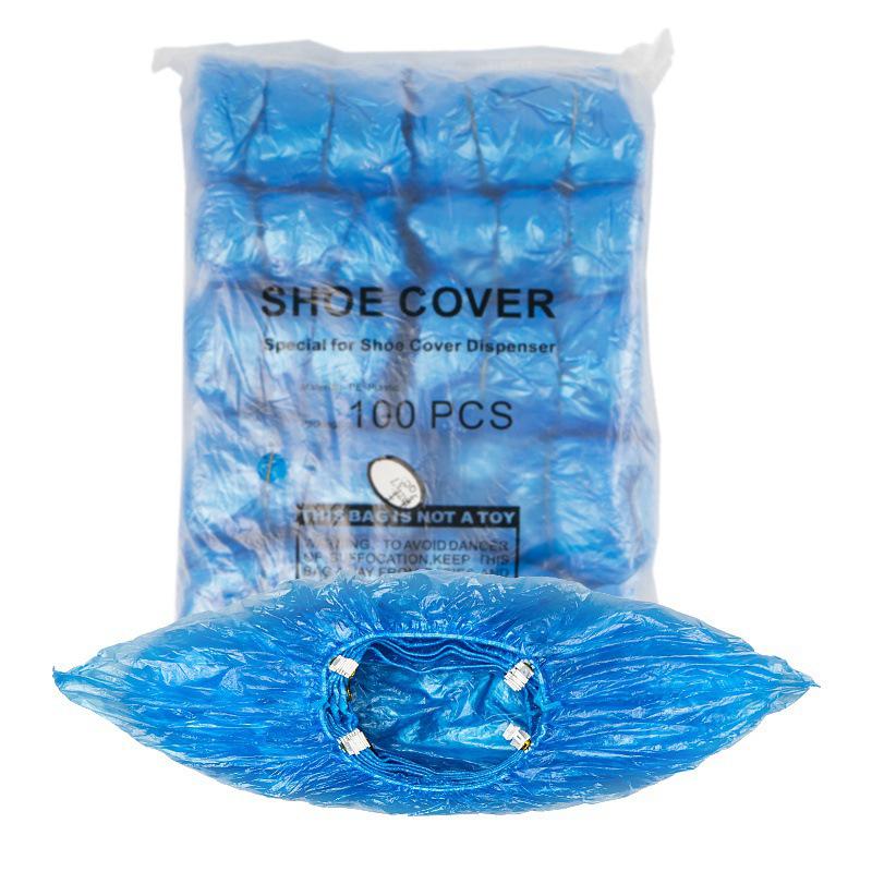 T-Type Buckle Disposable Thickened PE Shoe Covers, 100 Pieces 100 pieces/bag