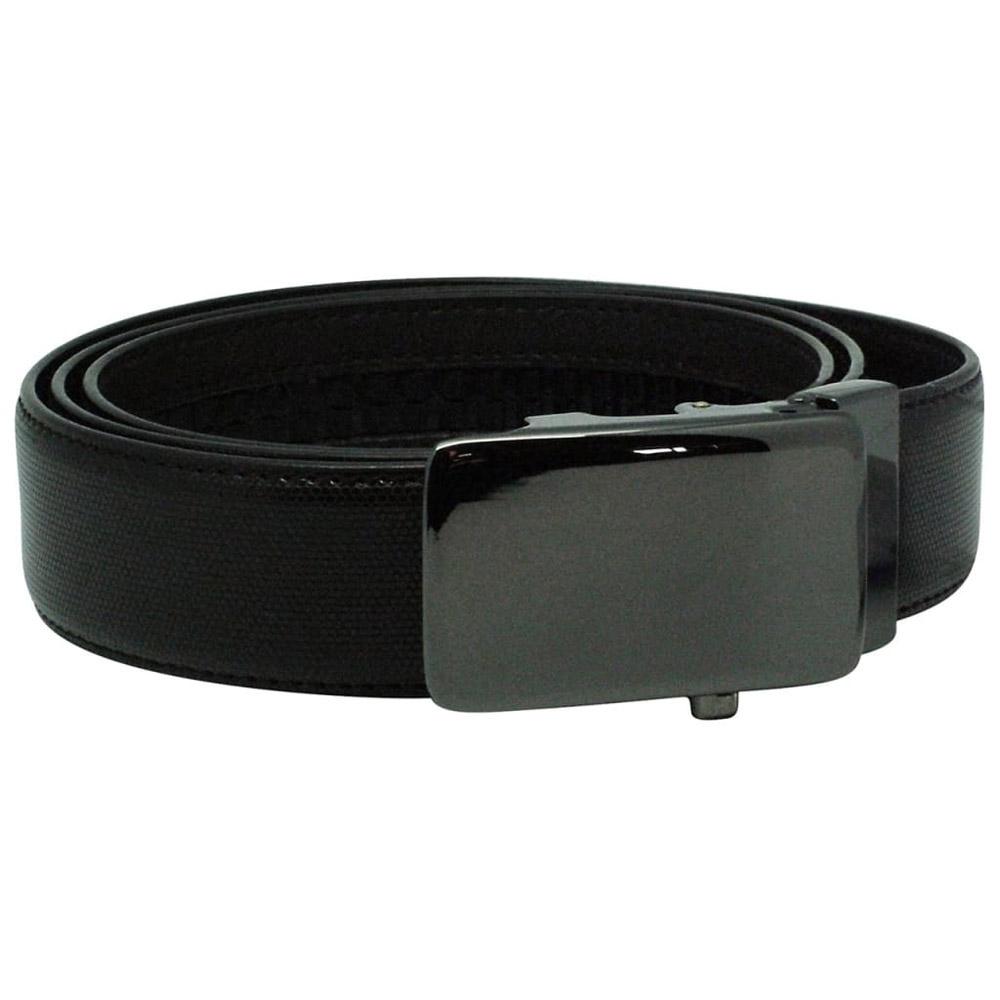 Gdesign Ledergürtel mit schwarzer Schnalle 135cm (Schwarz)