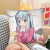 Anime Girl Izumi Sagiri Pillow Case Fashion Square Pillowcase Bedroom Sofa Room Ins Decoration Leisure Cushion Cover