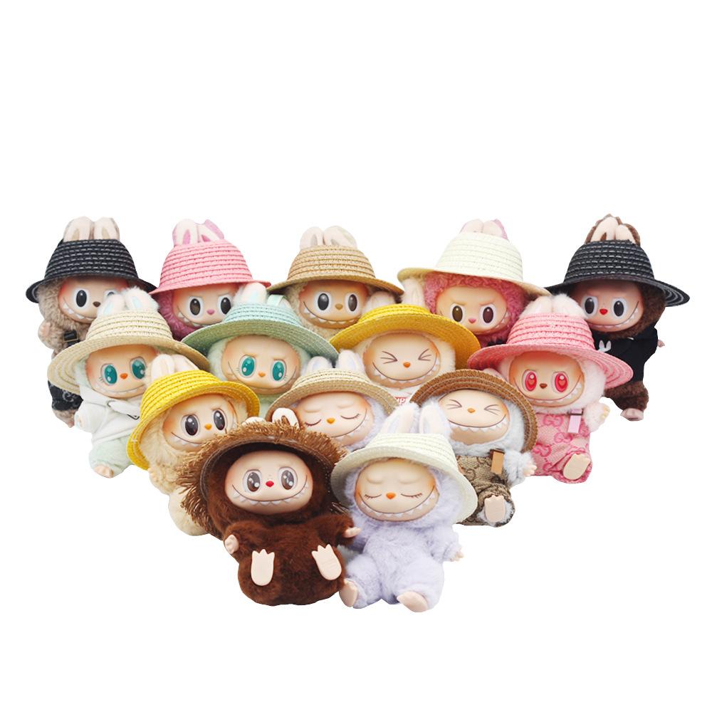 Only Hat Labubu Empty Straw Hat Pastoral Style Doll Accessories Hat Spring Summer Outing