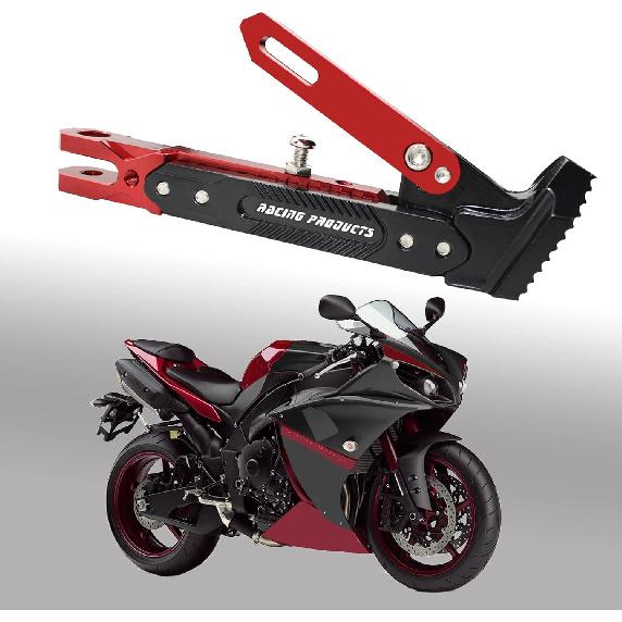 Universal Motorcycle Kickstand Accessories Motor Scooter Modified CNC Aluminum Alloy Adjustable Tripod Holder Kickstand Foot Side Support Stand Motor