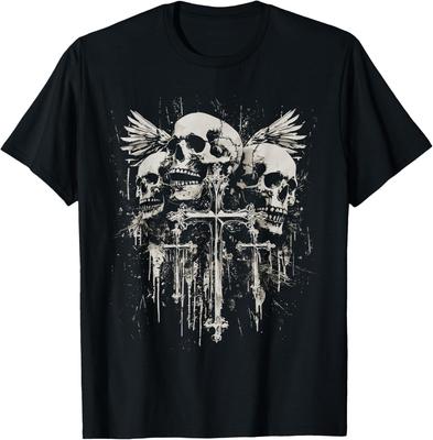 Skull Cross Y2K Goth Alt Grunge Gothic Emo Aesthetic T-Shirt Mens Womens Tees Top Unisex T-Shirt Mens Womens Tees Top
