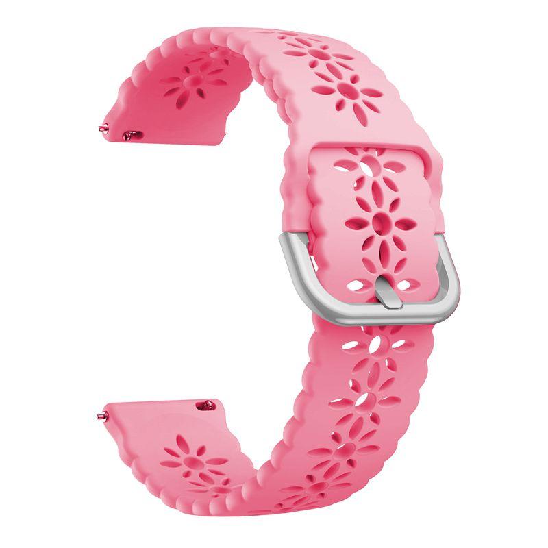 20mm 22mm Snowflake Pattern Hollow Silicone Replacement Strap for Sports Smart Watch Compatible with HUAWEI Watch Samsung Galaxy Watch Amazfit Watch