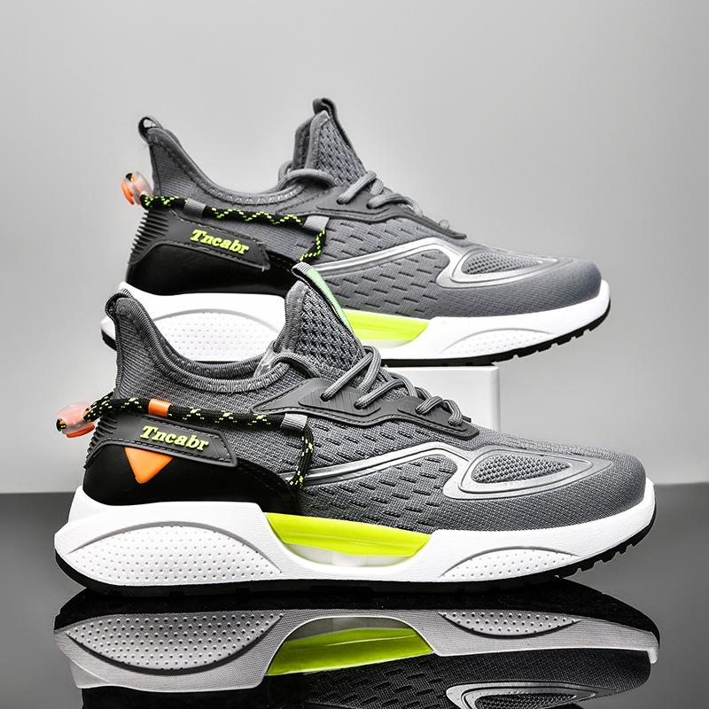 High quality summer men's low-top breathable mesh light running shoes thick-soled shock absorption comfortable training casual sports shoes