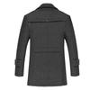 Men's Mid-Length Wool Coat with Scarf Collar and Thick Cotton Lining