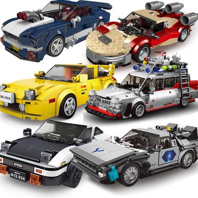 Městské vozidlo Technické Závodní Auto Šampion rychlosti Stavební bloky Figurky závodníků Model sportovního auta Moc vzdělávací hračky z cihel