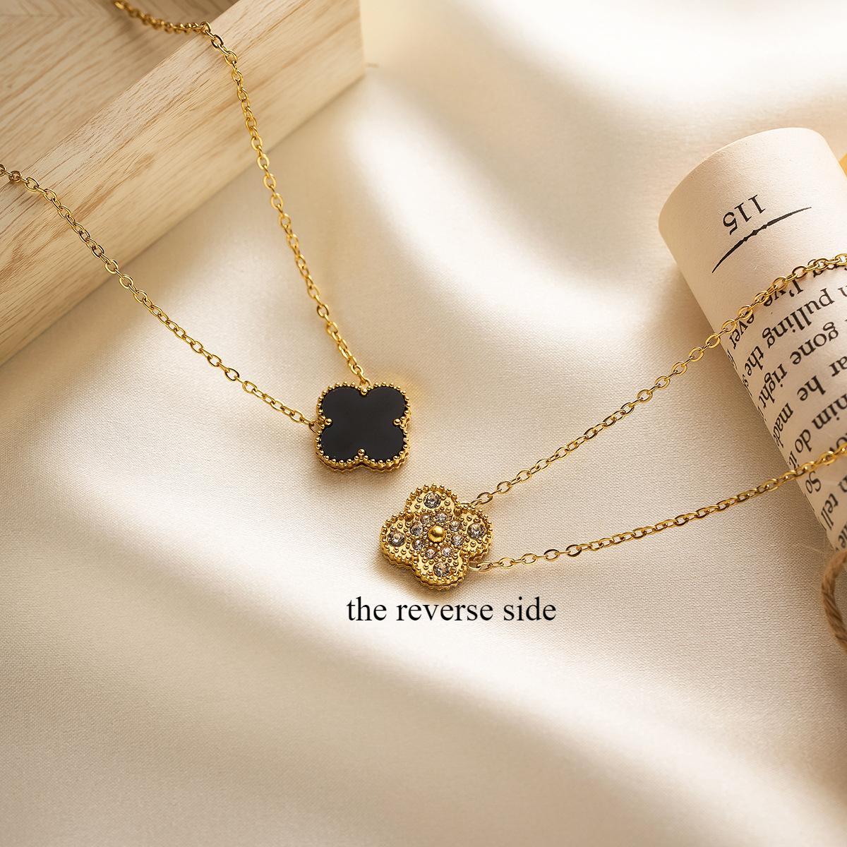 

15 мм суцільний колір щасливий чотирилистий конюшина титан сталевий намисто модне високоякісне жіноче намисто