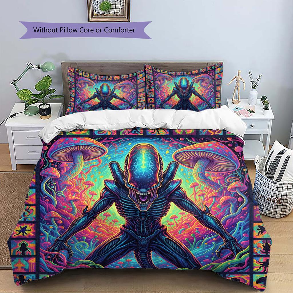 Cartoon Pattern Bedding Quilt Set Quilt Cover Pillowcase Home Decoration Birthday Gift (1 * Duvet Cover + 2 * Pillowcase, Without Core)