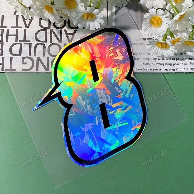 1PC 0to9 Arabic Numerals Holographic Carbon Motorcycle Stickers Waterproof for Motorbike Fairing Fuel Tank Scooter Vinyl Decals