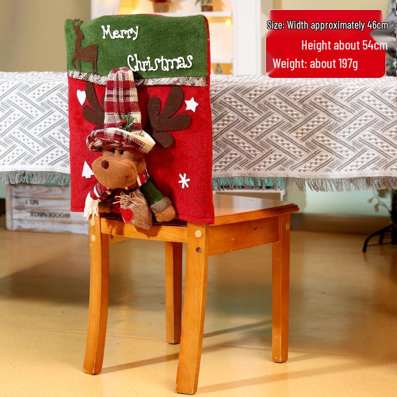 Christmas Santa and Snowman Chair Back Covers - Festive Restaurant Decorations