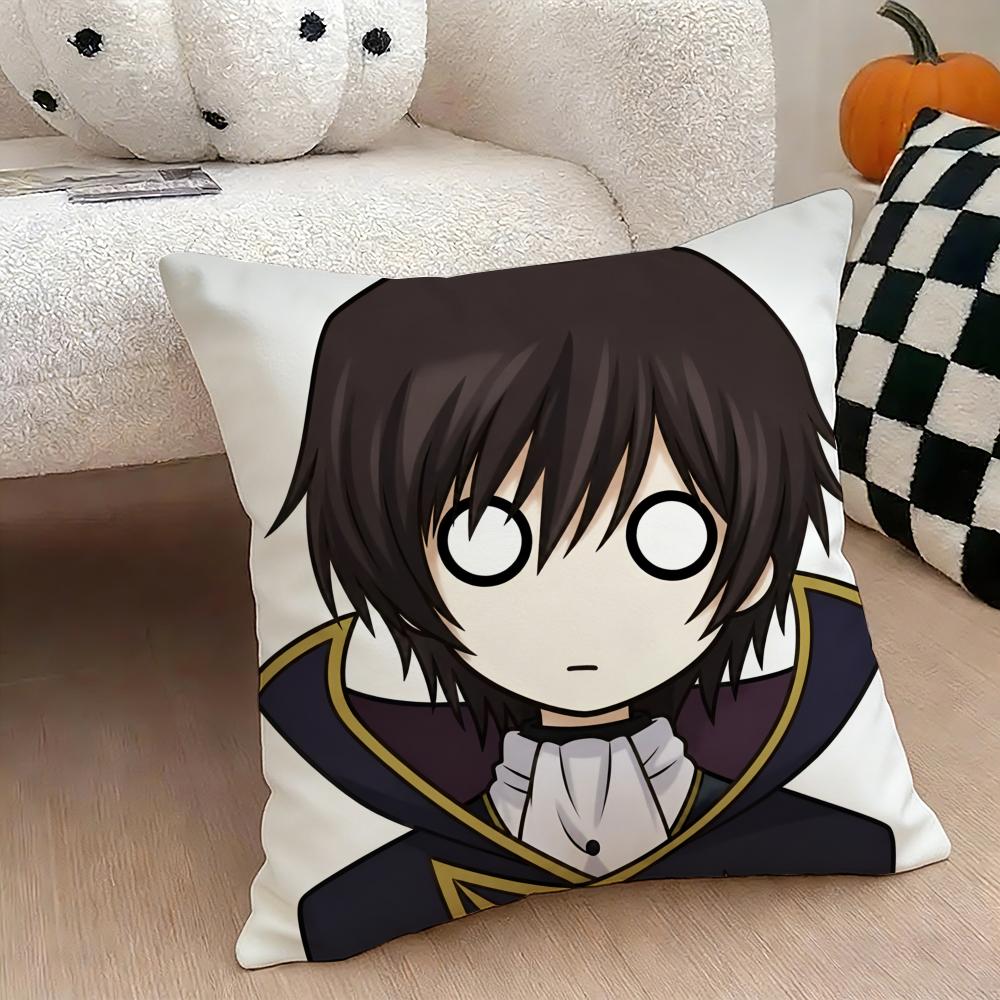 Anime CcODE GEASS Cushion Cover Natural Linen Double Sided Print Throw Pillow Case for Sofa Couch Home Decor