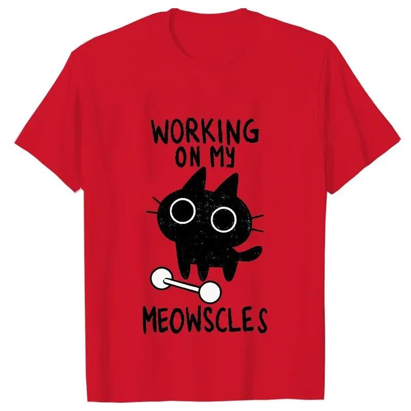 Summer Clothes Street Hip Hop Black Cat Anime Tees Fitness Cat Print Tshirts Female Short Sleeve Trendy Summer Clothing