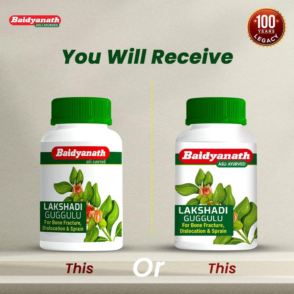 Baidyanath Lakshadi Guggulu Ayurvedic Tablets for Bone Strength Joint Support Fracture Recovery 80 Tablets