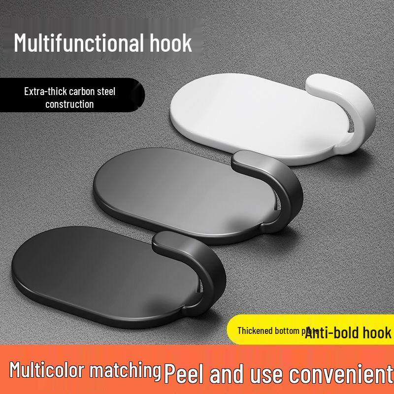 Carbon Steel No-Drill Adhesive Hook for Kitchen and Wall Hanging