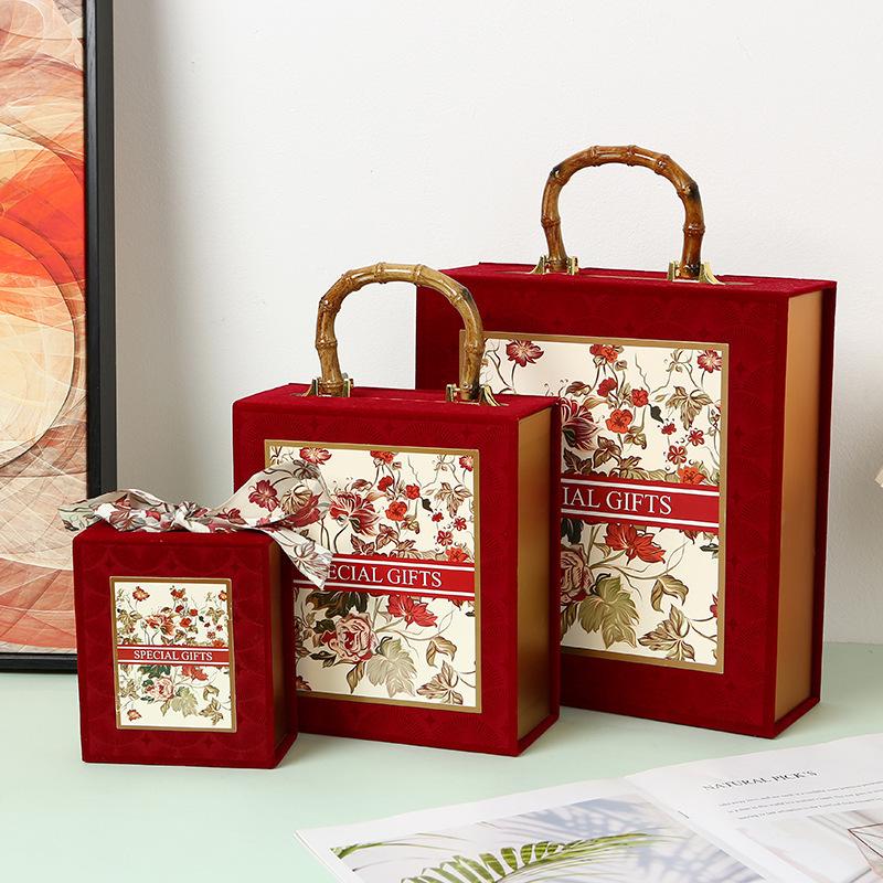 Mysterious Garden French Wedding Gift Tote - Red Magnetic Flip Candy Box