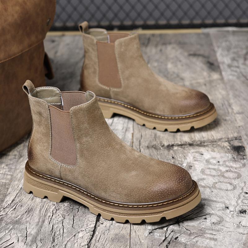 

Chelsea Boots Men s 2025 Autumn New Vintage British Style Brown Boots Outdoor Smoke Boots Martin Shoes 38