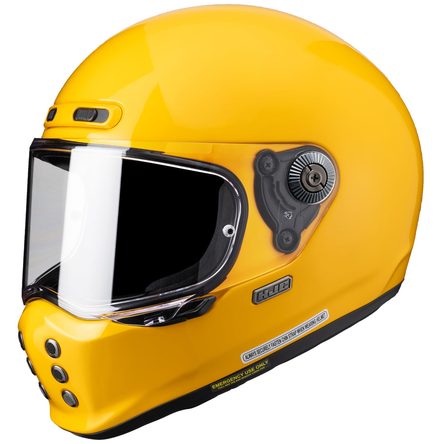 

HJC HELMETS Мотоциклетний шолом Full Face Classic Ventilation Internal Removable V10 Solid HJH248 DEEP YELLOW L (58-59 см)