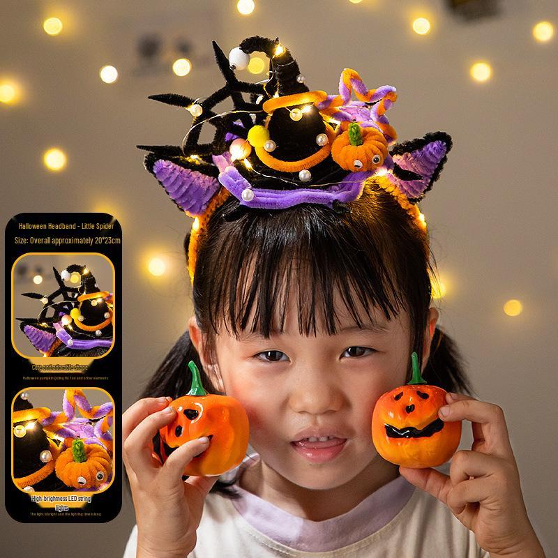 DIY Pumpkin Light-Up Headband Kit for Kids - Halloween Party Costume Prop