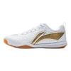 Li Ning Cushioning Slip Resistant Abrasion Resistant Training Scenario Low top Table Tennis Shoes Unisex White Gold APPV003-4
