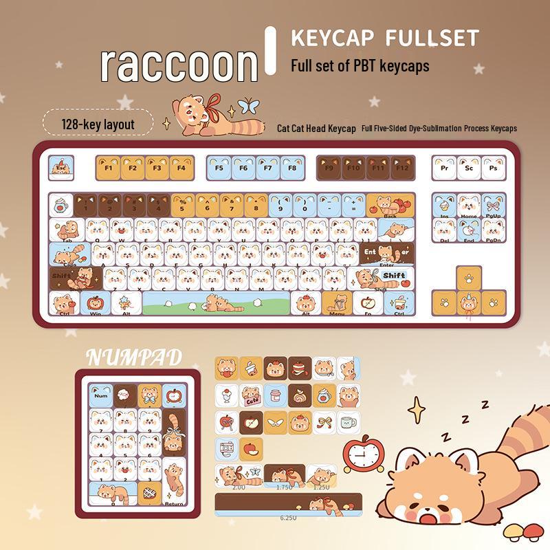 

Little Raccoon PBT Dye-Sublimation Cat Head Keycap for Magnetic Switch (68/75/87/99/104/108)