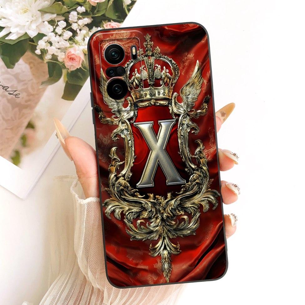 

For Xiaomi Poco F3 Case Cover Luxury A-Z Letters 2D Painted Silicone Casing For PocoF3 M2012K11AG Poco F3