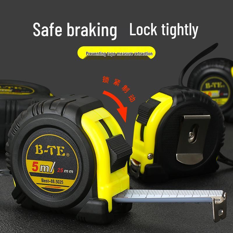 5m Drop-Resistant Tape Box & 2m Thick Steel Tape Measure with 3m Ruler, Wear-Resistant & Customizable 7.5m Length.