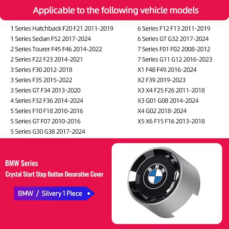 Motorcycle sticker/Car Engine One-button Start Crystal Button Accessories For BMW G80 G06 G07 G42 G14 G15 G16 F82 F20 F21 F83 M2 PCVHD1