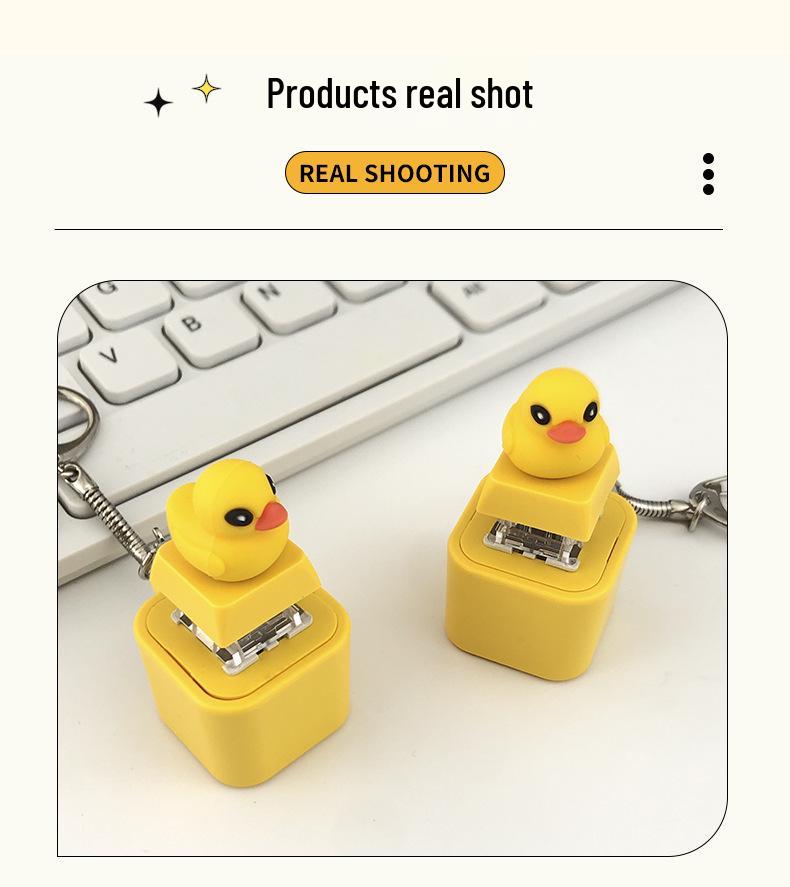 Leuchtend Gelbe Ente Ton & Licht Magnetisches Aufladen Quetschspielzeug Schlüsselanhänger