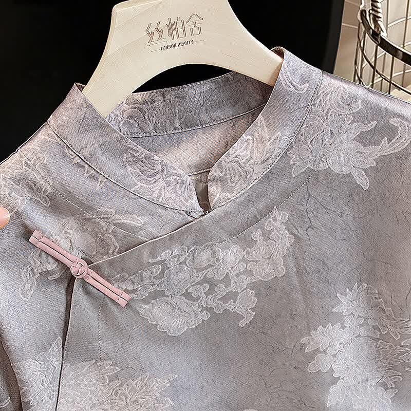 Women's New Chinese Style Retro Short Sleeve Shirt
