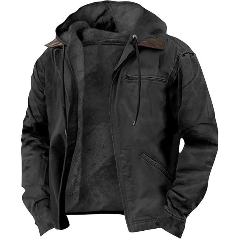 "2025 Men's Jacket New Fashion Casual Hooded Zipper Coat Retro Streetwear Lightweight Versatile Outerwear Spring Autumn"