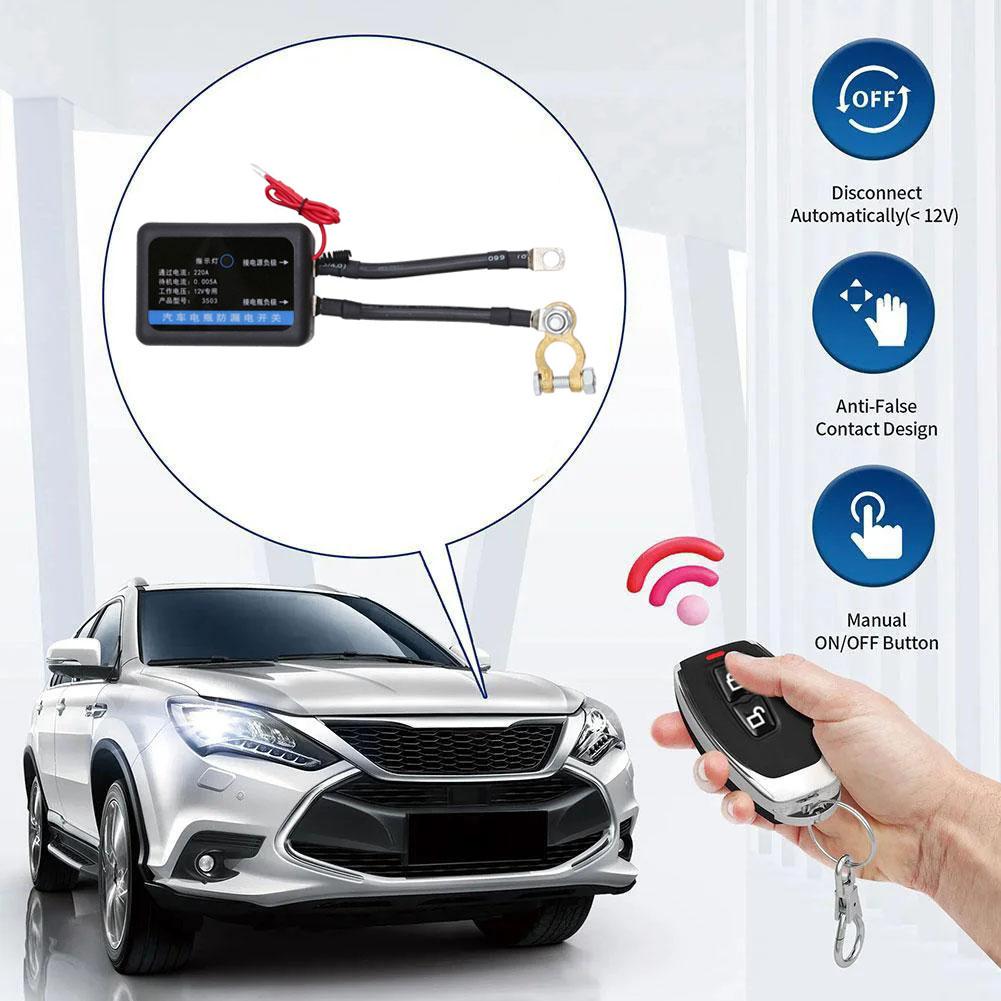 Car Battery Disconnect Power Switch DC 12V 220A Automatic Power Shut Off Switch Disconnect Switch For Car SUV For Car Truck SUV