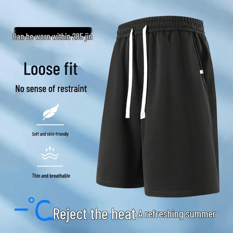 Men s Plus Size Casual Straight-Leg Shorts 8XL чёрный