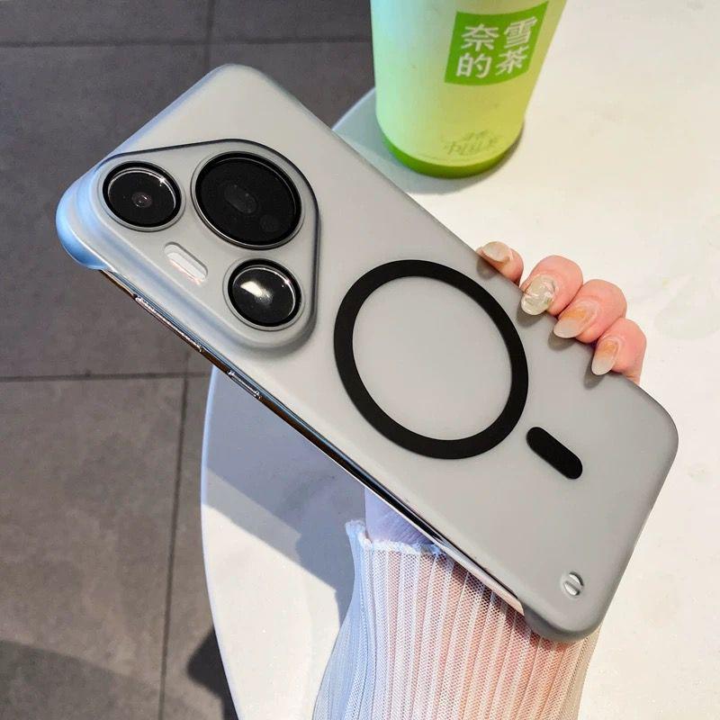 

Ultra Thin Hard PC Matte Frameless For Magsafe Case for Huawei Pura 80 70 Ultra Pura 80 70 Pro Plus Bumper Wireless Charge Cover Huawei Pura 70 чорний