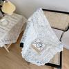 Lace Tablecloth Hollow Pattern Soft Comfortable Simple Lace Decorative Background Cloth for Home Cafe White Lace 90x90cm