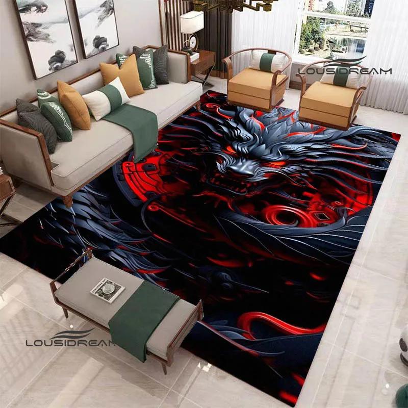 3D Retro dragon printed carpet kitchen mats Non -slip carpet outdoor carpets area rug bedroom decor birthday gift