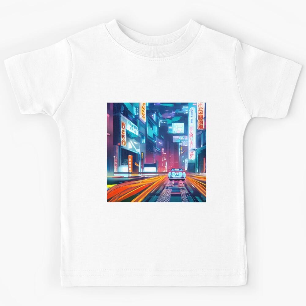 Neo Tokyo Japan - Cyberpunk - Cars in Future Kids T-Shirt 110