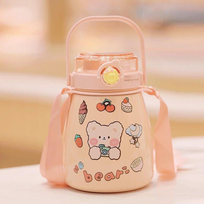 316L Large-Capacity Thermos Cup for Students, Cute and Creative Big Belly Cup, Popular Online Water Cup, Dual-Use Children's Cup