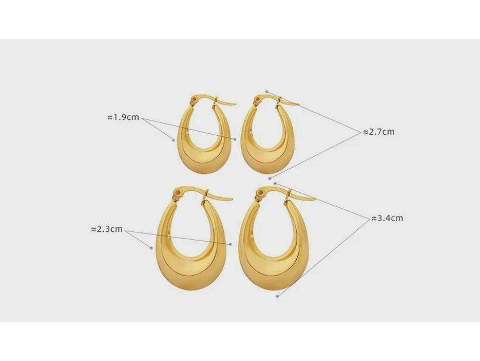 Trendy Gold-Plated U-Shaped Titanium Earrings: European & American Style, No Fading, Fashionable & Personalized.