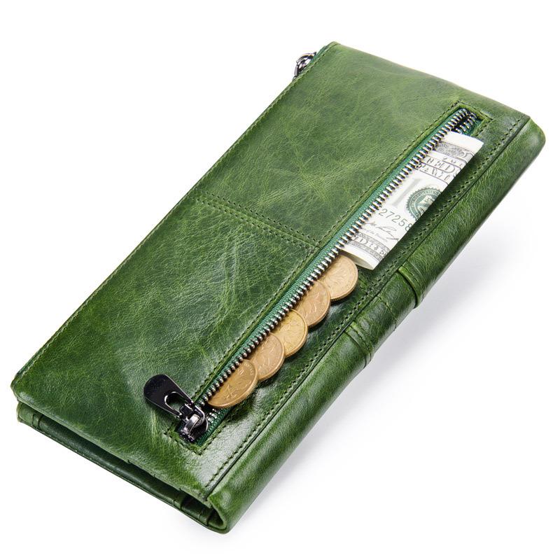 Fashion New Ladies Wallet Leather Casual Long Layer Cowhide Female Clutch