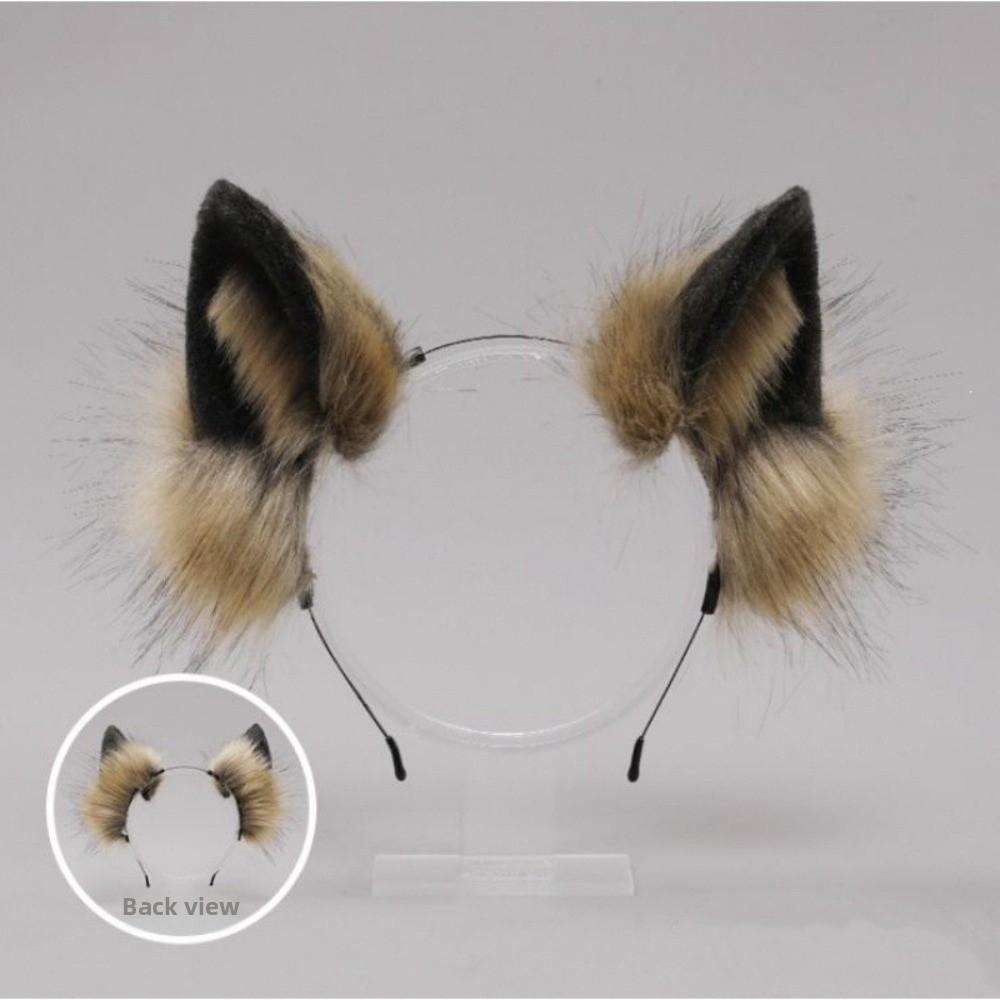 Furry Cat Ears Headband Plush Wolf Dog Hair Band Sweet Animals Hair Hoop Cosplay