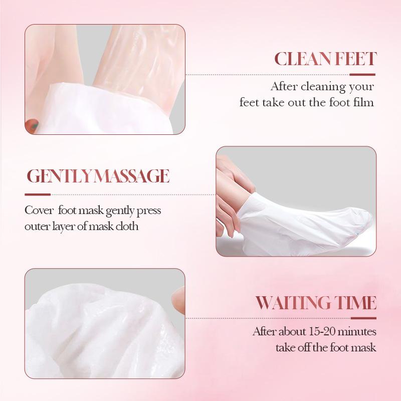 5 Pairs Sadoer Collagen Nicotinamide Foot Mask Nourishing Soften Skin Remove Dead Keratin Whitening Tender Feet Care Mask