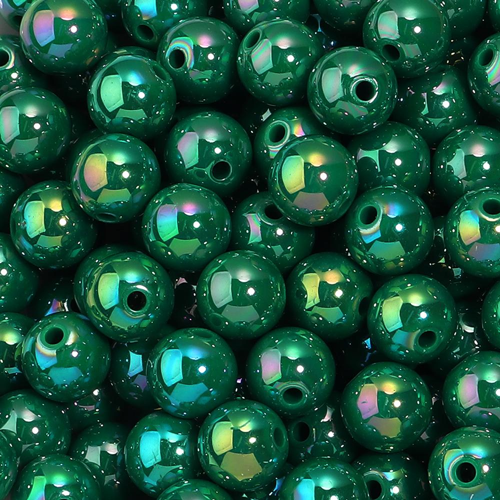 20-200pcs/lot 6-16mm Plated UV Colored Acrylic Ball Beads Loose Spacer Round Bead For DIY Phone Chain Bracelet Jewelry Accessory