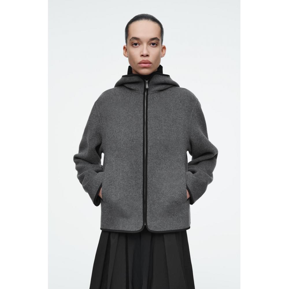 

Cos Japan Hooded Double Face Wool Jacket gray/M