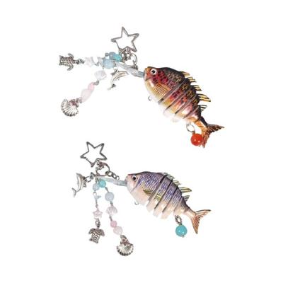 Bunter Fischanhänger Multifunktionaler Schmuck Modisches Schlüsselanhänger-Accessoire Taschenanhänger Geeignet für Kleider und T-Shirts