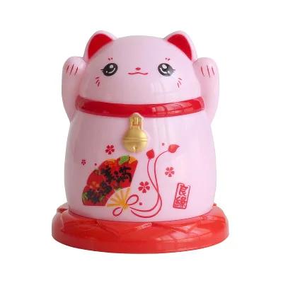 1 Pcs Plastic Toothpick Box Japanese Cartoon Lucky Cat Red Black Toothpick Holder Creativity Home Restaurant Storage Decoration
