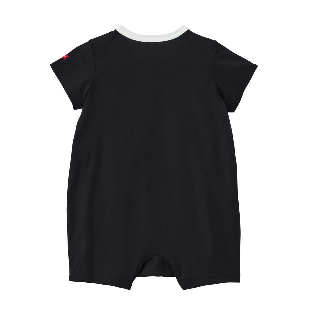 Shortall Short Made In Baby Black [Miki House] Romper, Sleeve, Logo, Plain, Japan, Boys, Girls, Baby, Clothes, Infant, Children's Clothes,