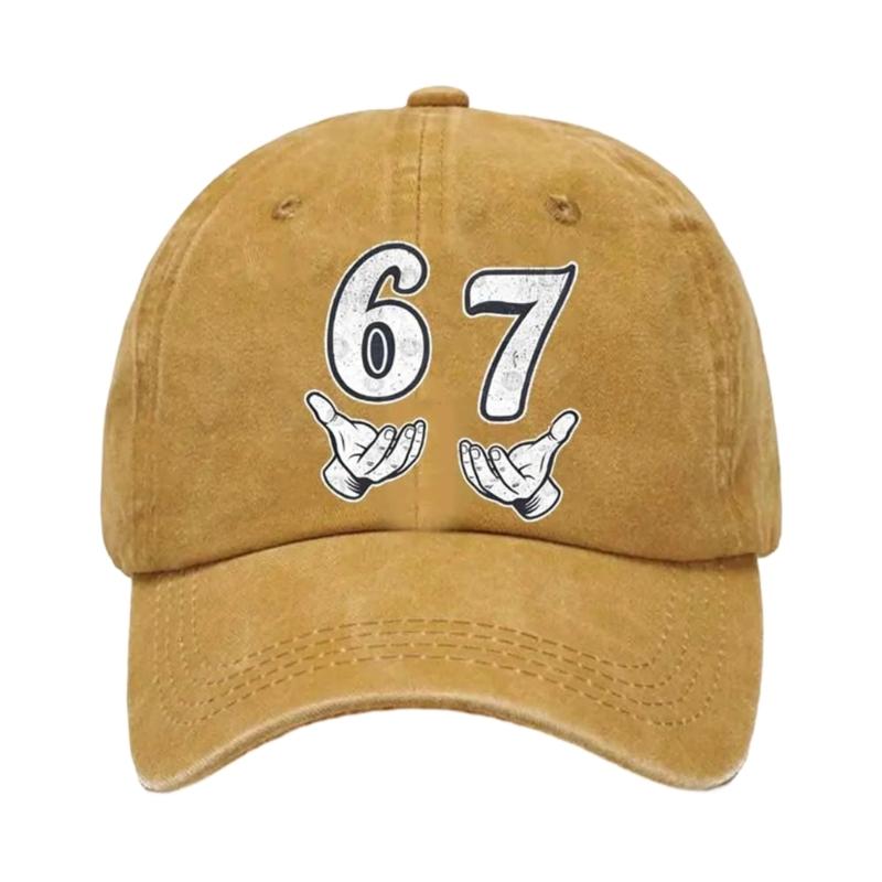 Sun Hat Cotton Baseball Cap 67 Print Breathable For Daily Use For Outdoor Activities