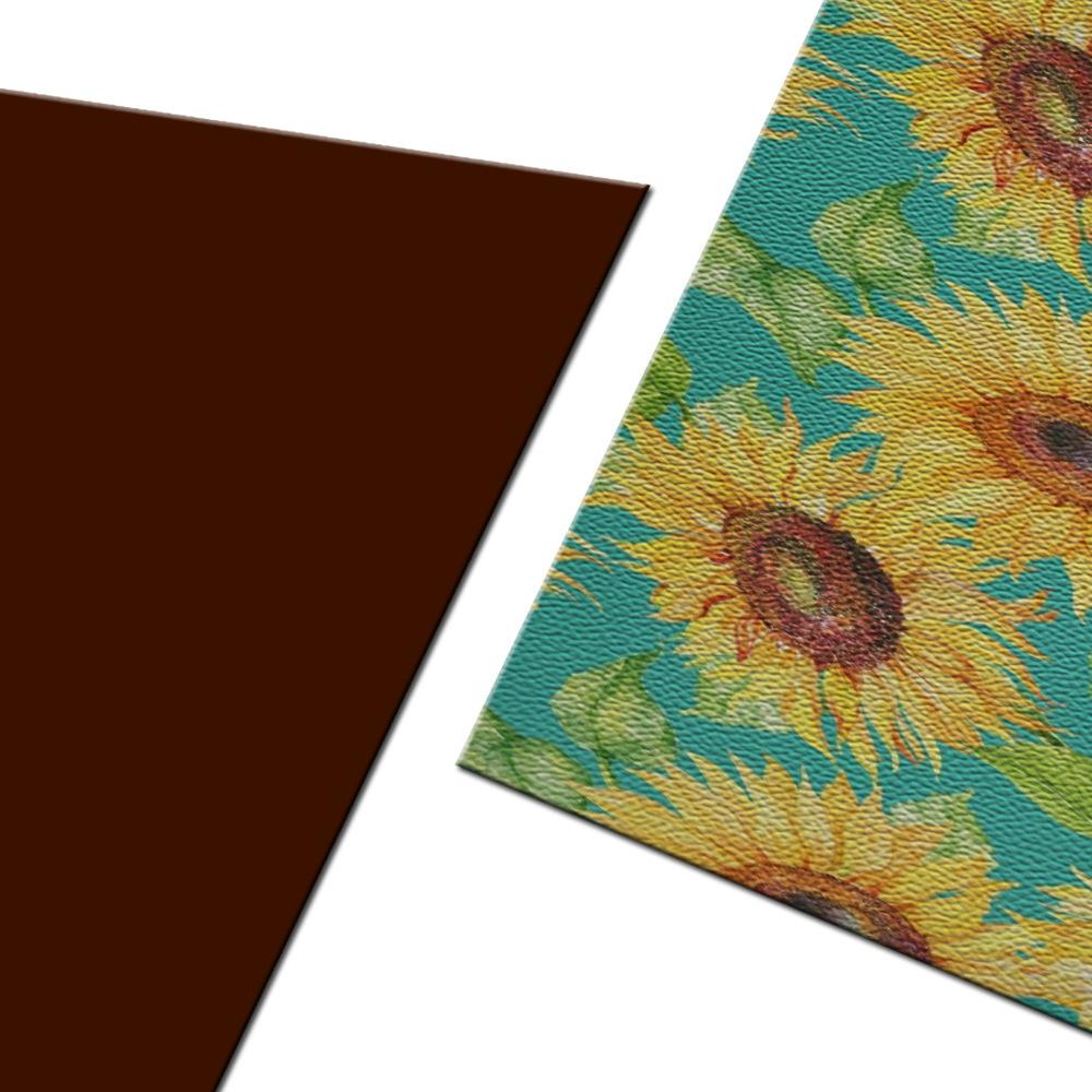 Sunflower Printed Yoga Mat Fitness Floor Mat Pvc Rollable Yoga Blanket